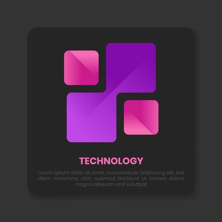 Vector diseño de logotipo tecnológico con colores de gradiente