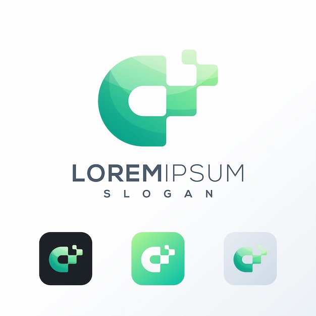 Diseño de logotipo tecnológico colorido