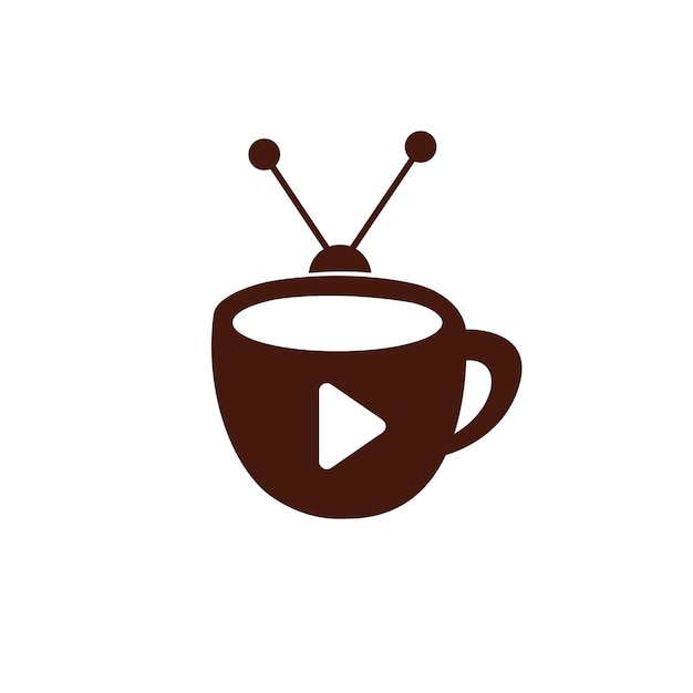 Diseño del logotipo de la televisión vectorial de café