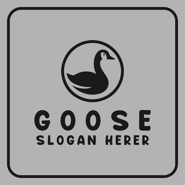 Vector diseño del logotipo del tema del cisne con cola simple