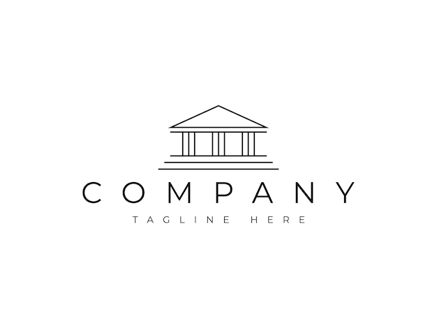 Diseño del logotipo del templo griego minimalista