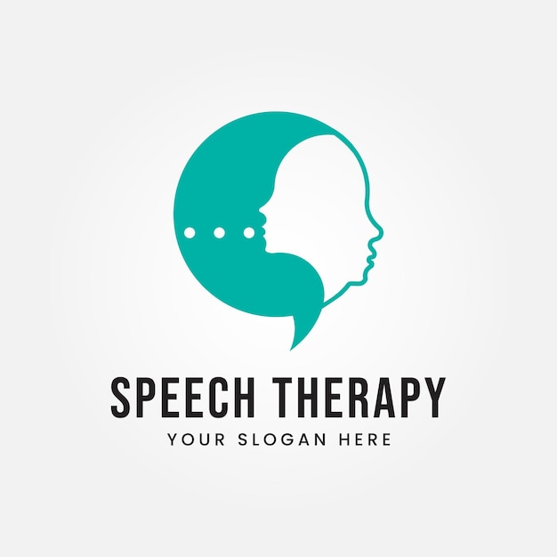 Diseño de logotipo de terapia del habla Ilustración de plantilla vectorial