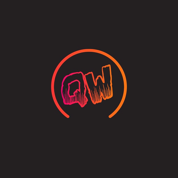 Diseño de logotipo de texto de iluminación QW