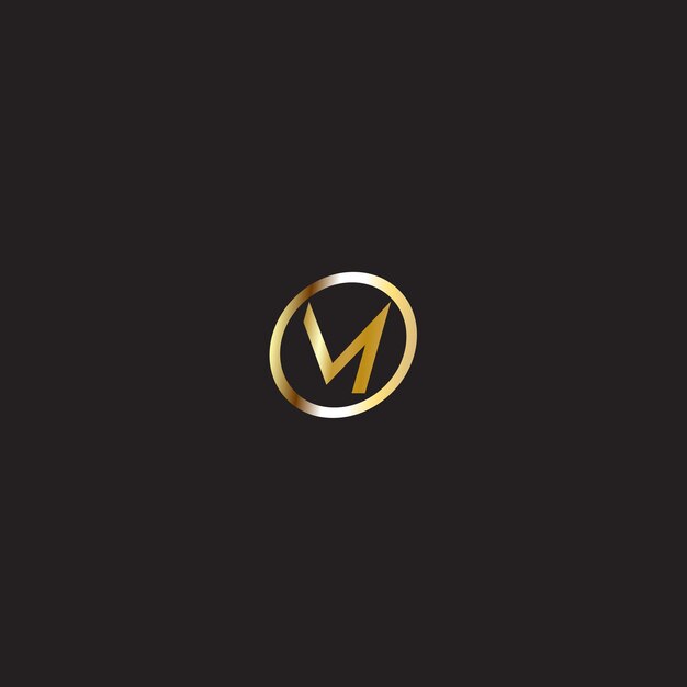 Diseño de logotipo de texto MO de color dorado