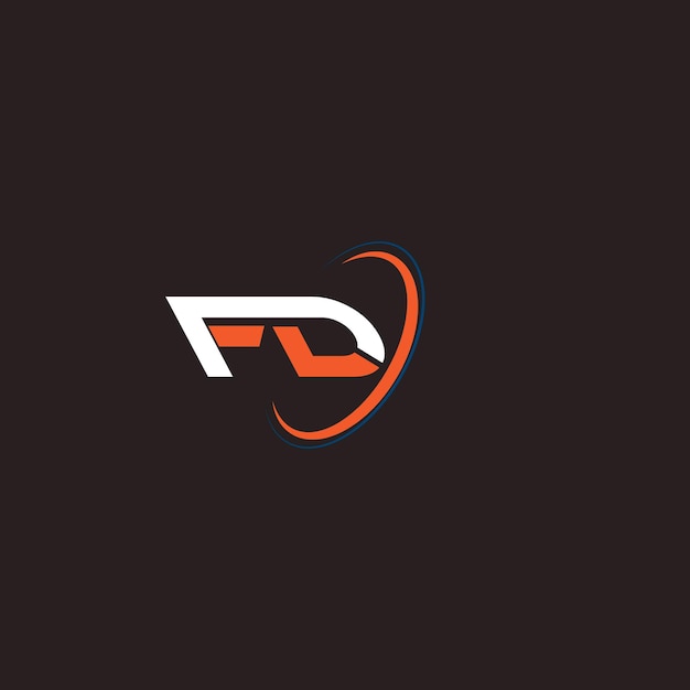 Diseño de logotipo de texto simple FD