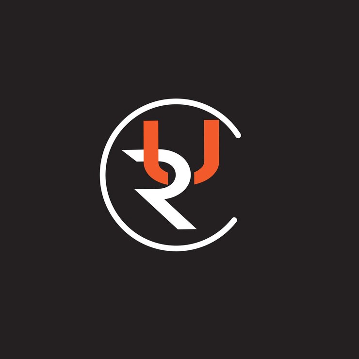 Vector diseño de logotipo de texto simple ru