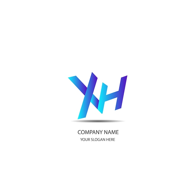 Vector diseño de logotipo de texto xh creativo