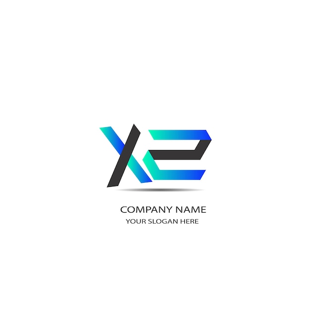 Diseño de logotipo de texto XZ de color degradado