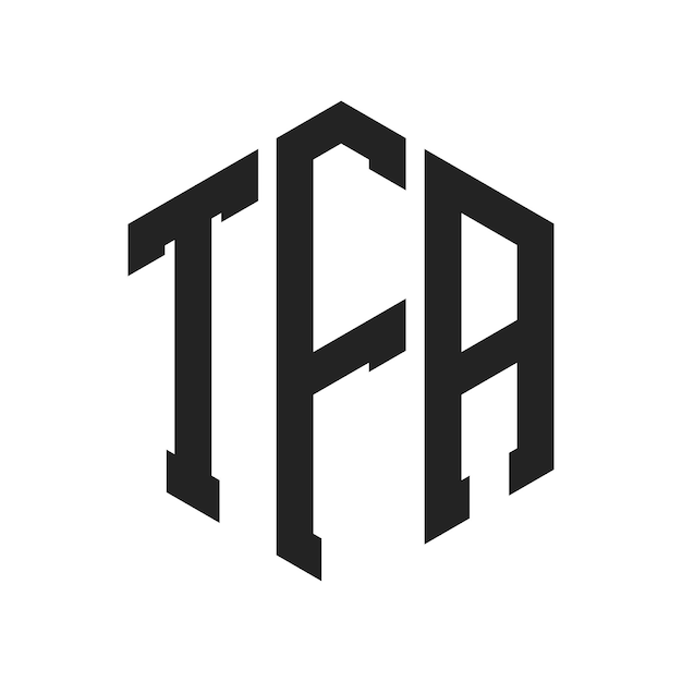 Diseño del logotipo de TFA Letra inicial TFA Monograma Logotipo con forma de hexágono