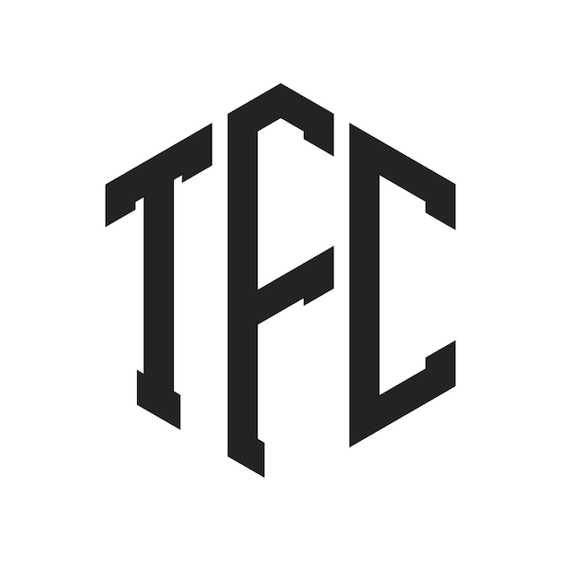 Diseño del logotipo de TFC Letra inicial TFC Monograma Logotipo con forma de hexágono
