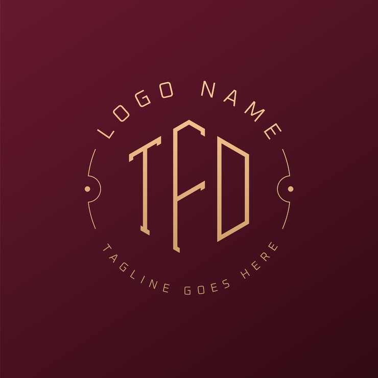 Vector diseño de logotipo de tfd de lujo letra elegante tfd monograma logotipo minimalista poligono plantilla de diseño de logotipo tfd