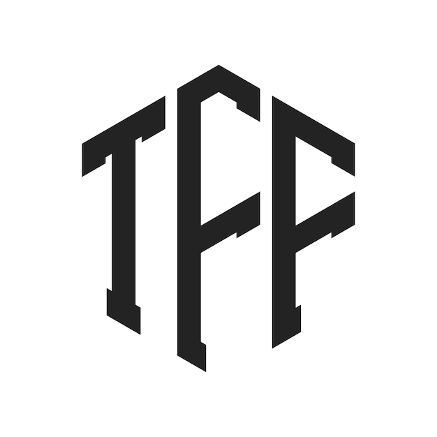 Diseño del logotipo de TFF Letra inicial TFF Monograma Logotipo con forma de hexágono