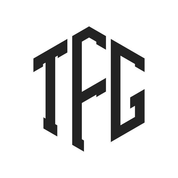 Diseño del logotipo TFG Letra inicial TFG Monograma Logotipo con forma de hexágono