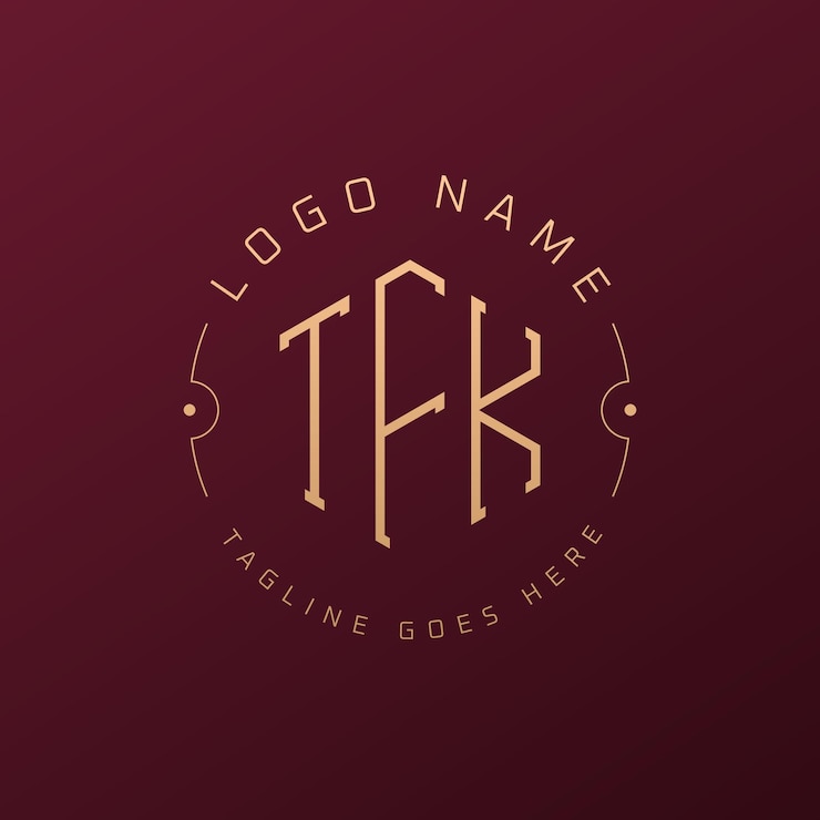 Vector diseño de logotipo de tfk de lujo letra elegante tfk monograma logotipo minimalista poligono plantilla de diseño de logotipo tfk