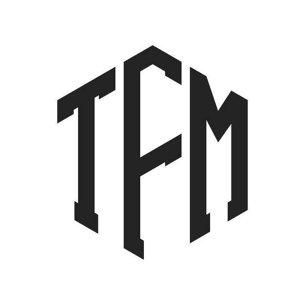 Diseño del logotipo de TFM Letra inicial TFM Monograma Logotipo con forma de hexágono
