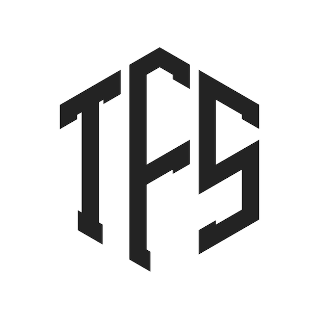 Diseño del logotipo TFS Letra inicial TFS Monograma Logotipo con forma de hexágono