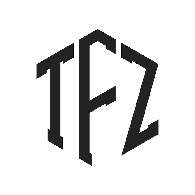 Diseño del logotipo TFZ Letra inicial TFZ Monograma Logotipo con forma de hexágono