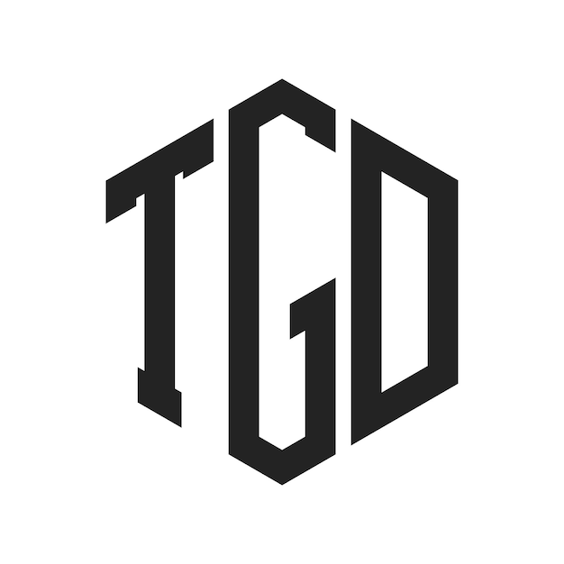 Diseño del logotipo de TGD Letra inicial Logotipo del monograma de TGD con forma de hexágono