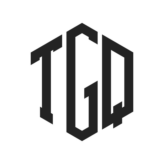 Diseño del logotipo de TGQ Letra inicial Logotipo del monograma de TGQ con forma de hexágono