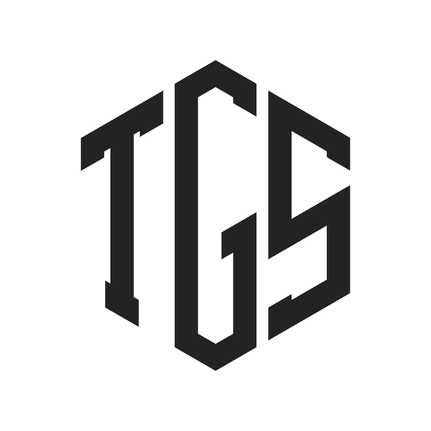 Diseño del logotipo de TGS Letra inicial TGS Monograma Logotipo con forma de hexágono