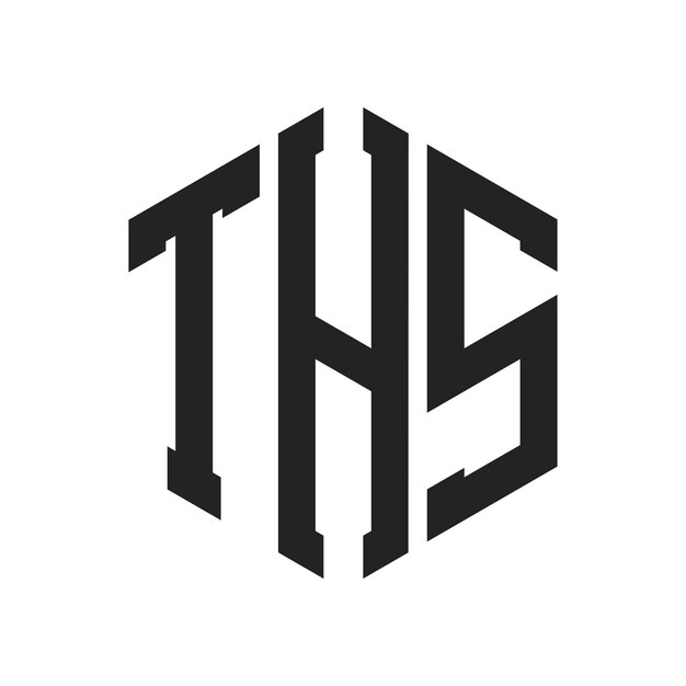 Diseño del logotipo THS Letra inicial THS Monograma Logotipo con forma de hexágono