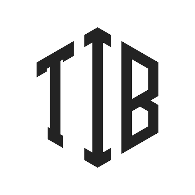 Diseño del logotipo TIB Letra inicial TIB Monograma Logotipo con forma de hexágono
