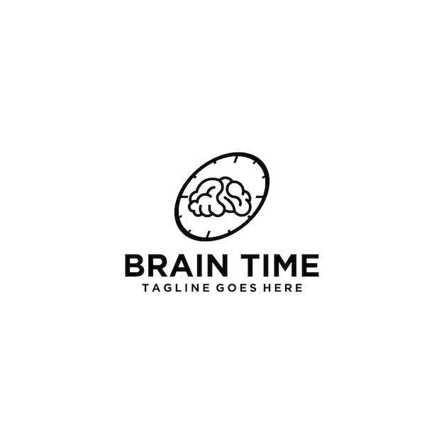 Diseño de logotipo de tiempo de cerebro