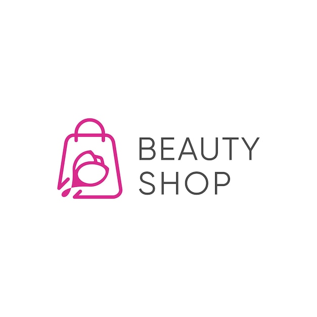 Diseño de logotipo de tienda de belleza con concepto de flor.