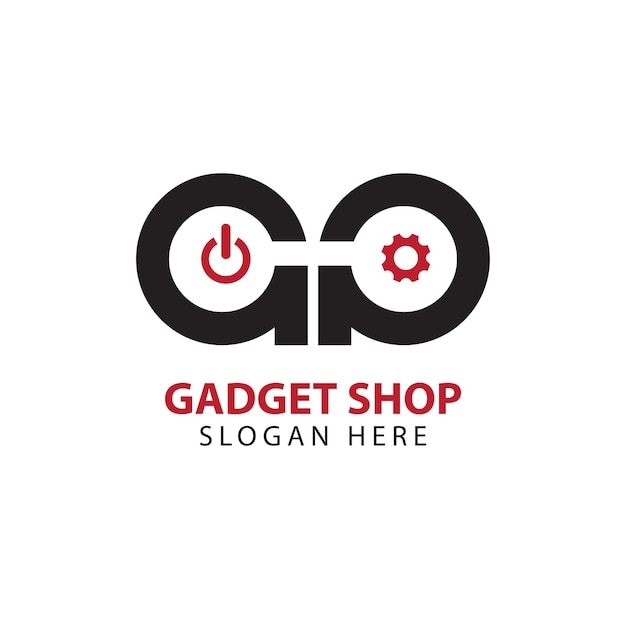 Vector diseño del logotipo de la tienda de gadgets