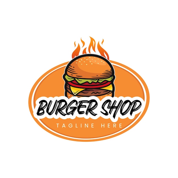 Diseño del logotipo de la tienda de hamburguesas