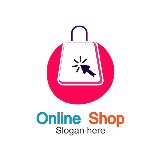 Diseño del logotipo de la tienda en línea concepto simple vector premium
