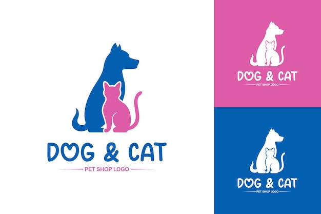 Diseño del logotipo de la tienda de mascotas gráfico moderno