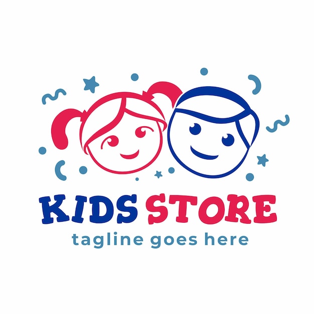 Vector diseño de logotipo de tienda para niños logotipo de moda infantil