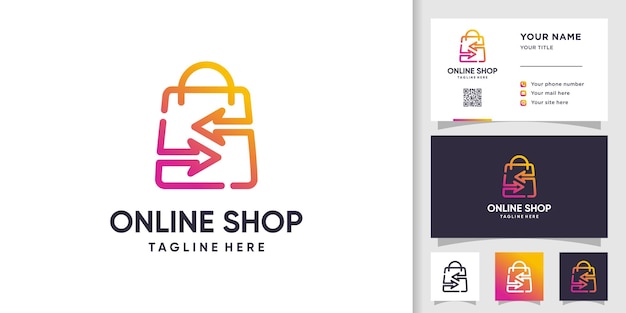 Diseño de logotipo de tienda online con idea de concepto moderno