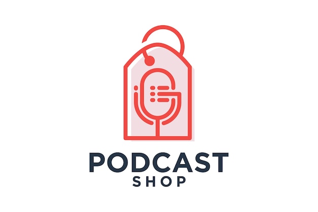 Vector diseño de logotipo de la tienda de podcast concepto creativo estilo moderno