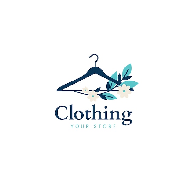 Delincuente palma pecho Diseño de logotipo de tienda de ropa de diseño plano | Vector Premium