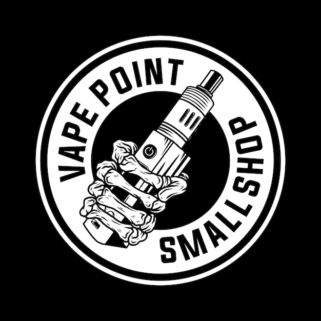 Diseño de logotipo de tienda de vape de punto de vape circular