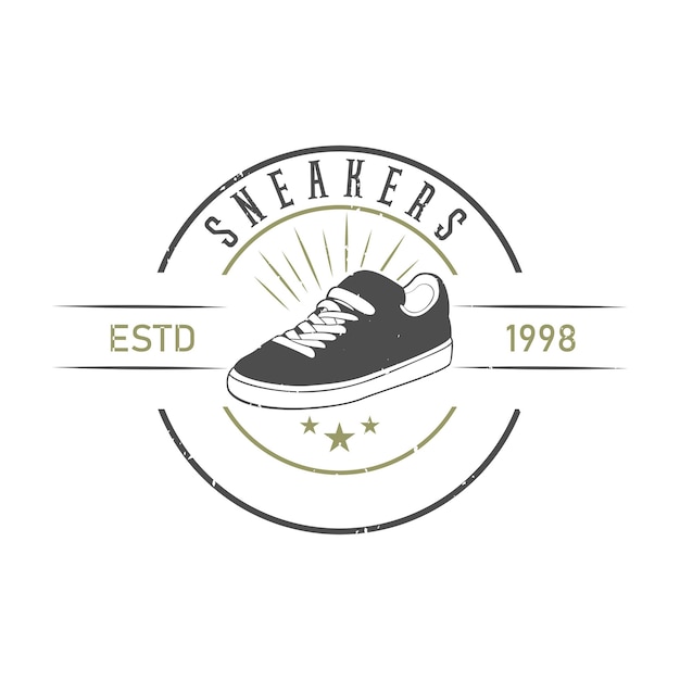 Diseño de logotipo de tienda de zapatillas Ilustración de vector de zapatillas de deporte