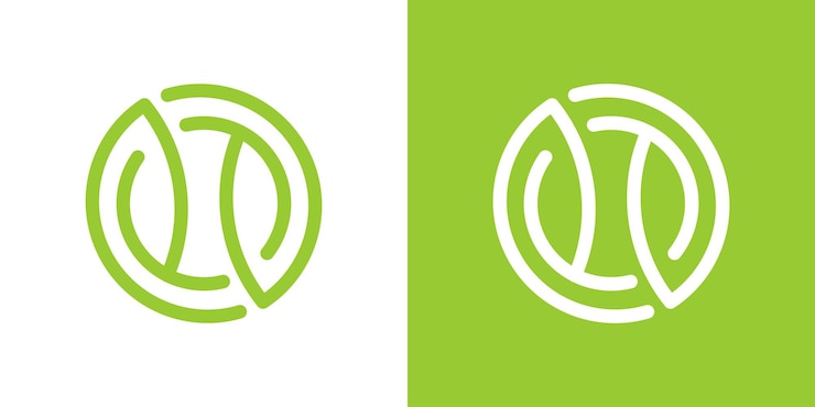 Vector el diseño del logotipo tiene elementos de béisbol combinados con hojas y hechos en un estilo lineal que hace que el logotipo parezca abstracto.