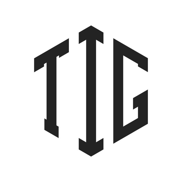 Diseño del logotipo TIG Letra inicial TIG Monograma Logotipo con forma de hexágono