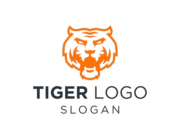 Vector diseño del logotipo del tigre creado utilizando la aplicación corel draw 2018 con un fondo blanco