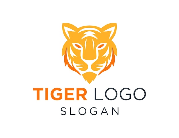 Vector diseño del logotipo del tigre creado utilizando la aplicación corel draw 2018 con un fondo blanco