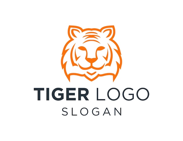 Diseño del logotipo del tigre creado utilizando la aplicación Corel Draw 2018 con un fondo blanco