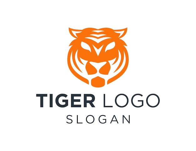 Diseño del logotipo del tigre creado utilizando la aplicación corel draw 2018 con un fondo blanco