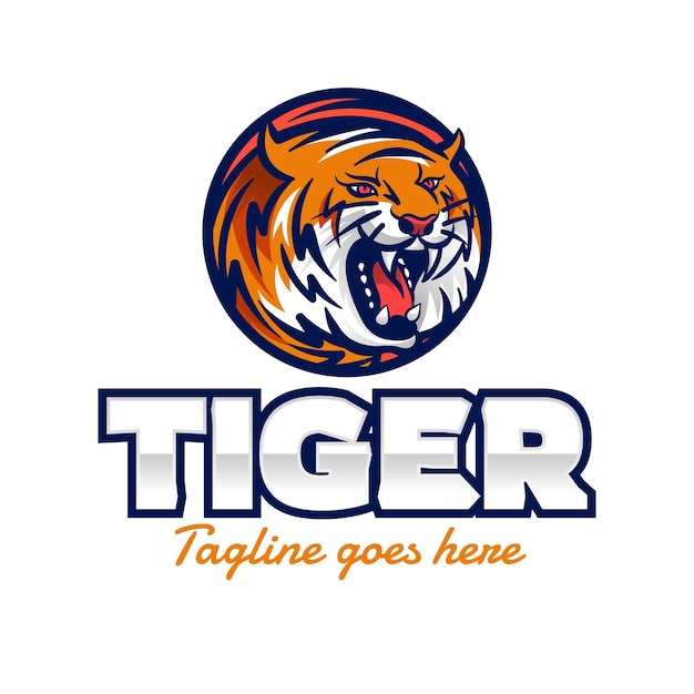 Vector diseño de logotipo de tigre degradado