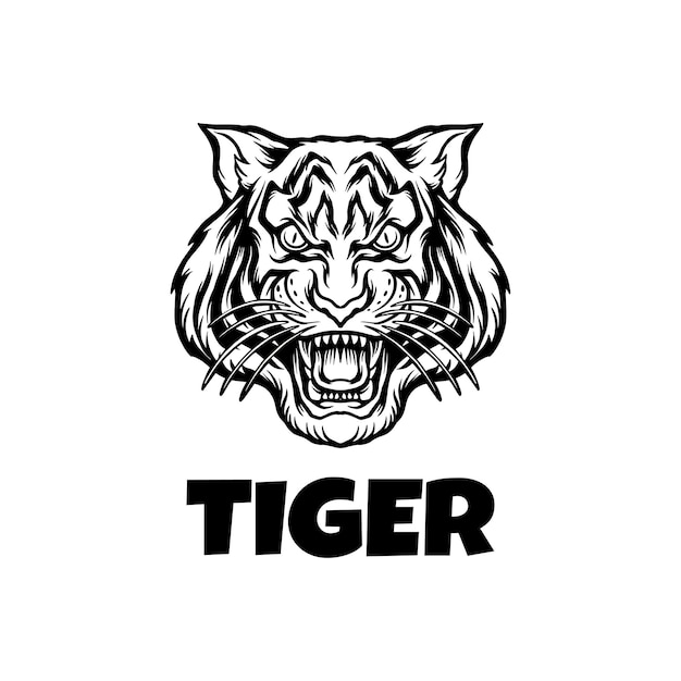 Diseño de logotipo de tigre vectorial