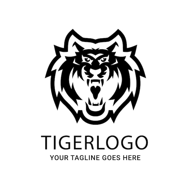 Diseño de logotipo de tigre vectorial