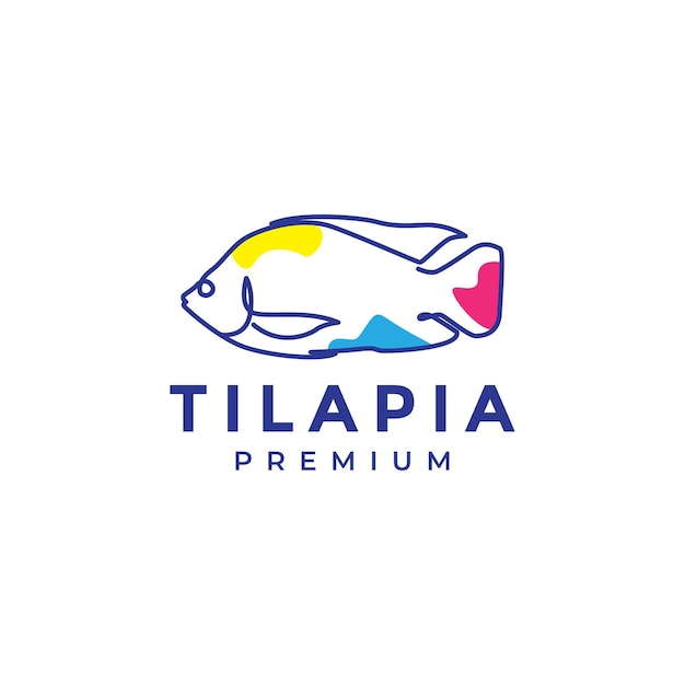 Diseño de logotipo de tilapia de pescado abstracto