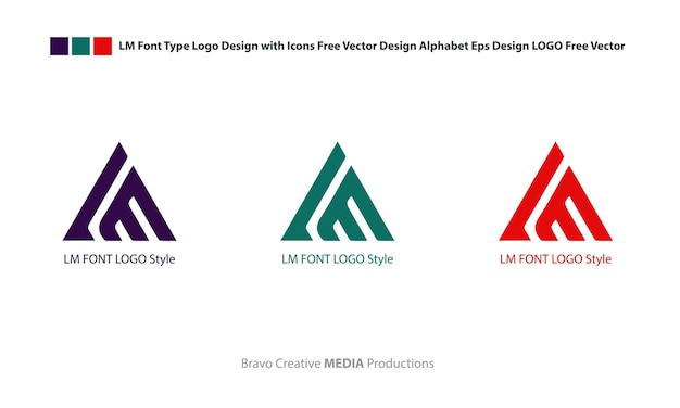 Diseño de logotipo de tipo de fuente LM con iconos Diseño vectorial gratuito Alfabeto Eps Diseño LOGOTIPO Vector libre