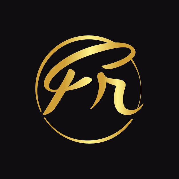 Diseño de logotipo de tipo de letra de script FR inicial con plantilla vectorial de tipografía moderna Vector de logotipo FR de letra de script creativo